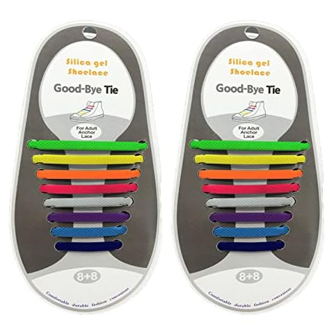 No Tie Shoe Laces for Kids and Adults, Elastic Laces for Trainers, Waterproof Elastic Tieless Running Shoe Laces, Athletic Running Shoe Laces for Sneaker Boots Board Shoes and Casual Shoes (Colorful) Cover