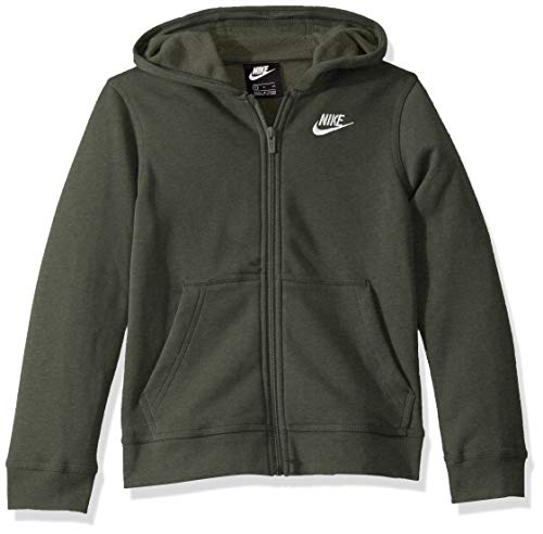 Moletom com capuz Nike Boy's Nsw Club com z per completo, Juniper Fog/Juniper Fog/White, Medium
