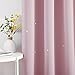 NICETOWN Baby Pink Room Darkening Star Curtains 45 inch Long for Girls Bedroom, Space Themed Kids Window Grommet Top Galaxy Constellation Curtain Drapes for Nursery, 1 PC, 34