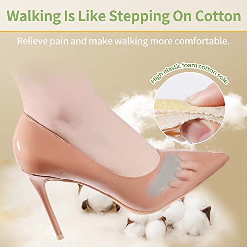 Image of SooGree Honeycomb Fabric Forefoot Pads, Invisible Metatarsal Socks Pad,Reusable Forefoot Pads Ball of Foot Cushions for Relieving Foot Fatigue (5 Pairs Gray)