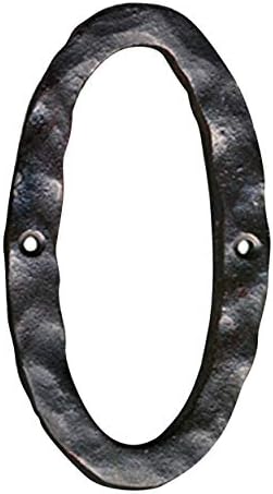 NACH Original Rustic Finish Cast Iron House Address Number for Outside or Inside, Decorative Mailbox Number for Outside, Maximum Rust Protection, 0, 5.5 inches, Black, JS-RUSTICNUMBER-0