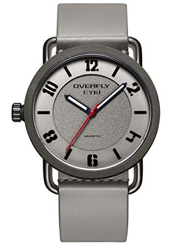 Preisvergleich Produktbild Alienwork Herren-Armbanduhr Quarz grau mit Lederarmband