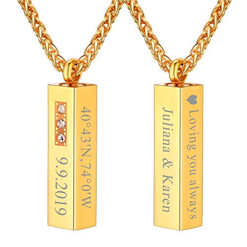 Acero Inoxidable Colgante De Oro Memorial Cremation Urn Collar Colgante de Recuerdo