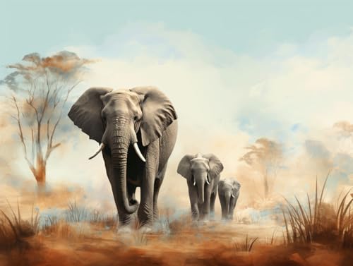 Broderie diamant Éléphants 5D pour réduire le stress et décorer sa maison