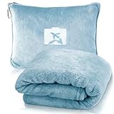 MIUUIPI Couverture de Voyage Douce et Chaude pour Avion et Voiture, 2 en 1 Couverture...