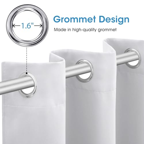 HOMEIDEAS Greyish White Blackout Curtains 42 X 63 Inch Length Set of 2 Panels Room Darkening Bedroom Curtains, Thermal Grommet Light Blocking Window Curtains for Living Room - Image 3