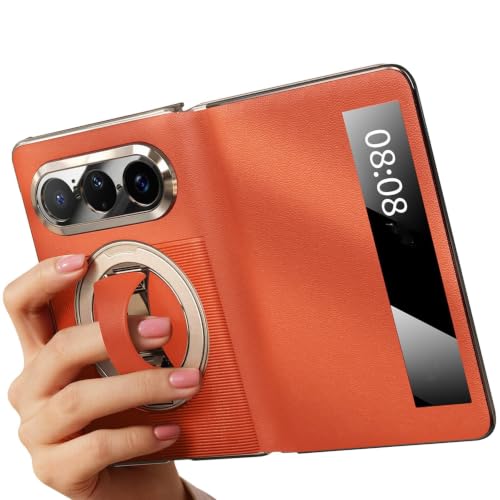 Coque Huawei Pura X Max orange de haute précision avec anneau dragonne chic