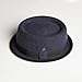DASMARCA Winter Wool Felt Stingy Brim Porkpie Hat, Indigo, large/x