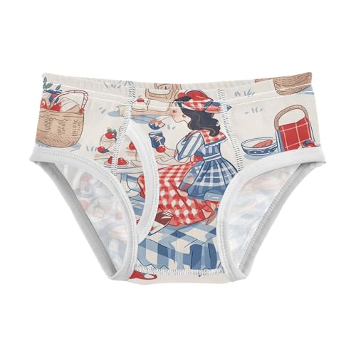 visesunny Boys Cotton Underwear Sweetheart Picnic Illustration Style Printed Toddler Soft Training Briefs Size 2T-8Y for Kids - Main Image