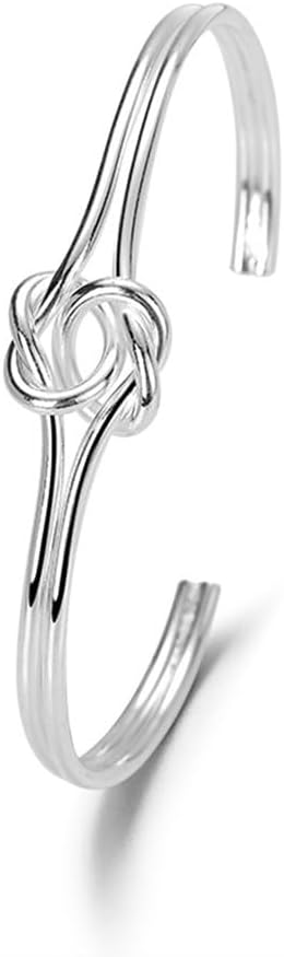 Sterling Silver Bangle Bracelets for Women 925 silver Cuff Bracelet Adjustable Jewelry Fashion Simple Open Bangles Cuff Jewelry for Women Mom Wife Mothers Day Valentine Gift