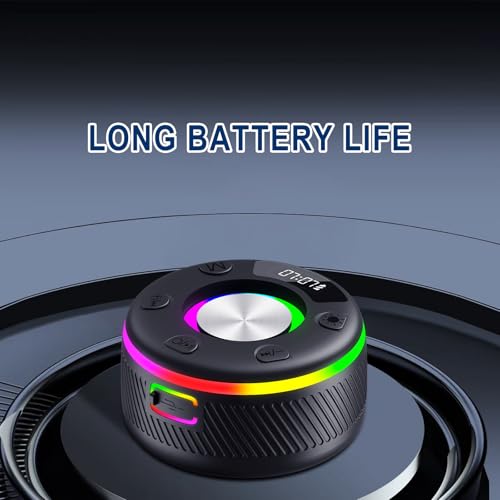 Image of Bluetooth Speaker, Shower Speaker, IP7 Waterproof Portable Speakers Bluetooth 5.4 with HD Sound, RGB Light /LED Display /Hands-Free Call /Suction Cup Perfect for Bathroom Sing-Along Stocking Stuffers