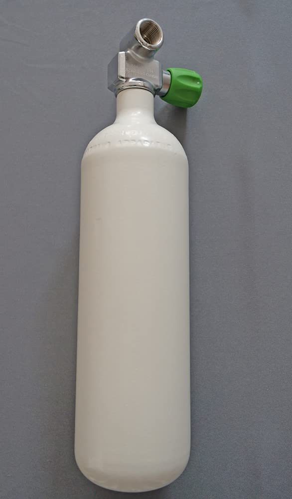 Flacone sommergibile, 2 litri, 300 bar, completo di valvola, filettatura collo bottiglia M25 x 2 mm