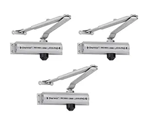 Royal Hardware Automatic Aluminium Door Closer (Silver, Full Size) - Set of 3