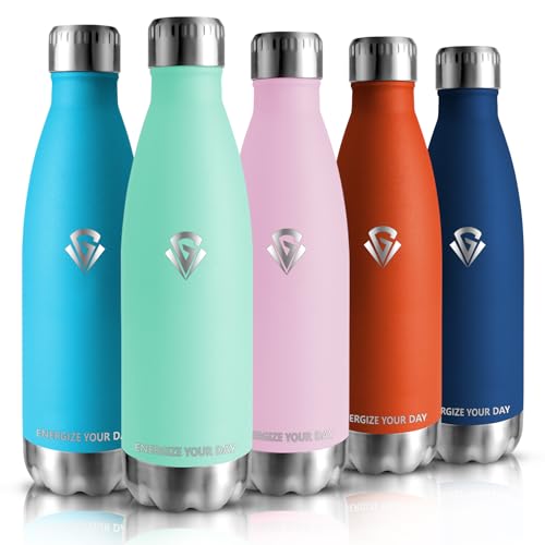 HoneyHolly Trinkflasche Edelstahl Kinder, 500ML BPA-frei, Thermosflasche, Wasserflasche Doppelwandig, Trinkflasche Kohlensäure Geeignet, Thermosflasche Sport für Fitness, Gym, Fahrrad