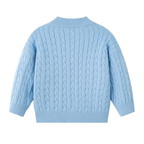 Toddler Boys Girls Half Zipper Sweater Knit Pullover Kids Autumn Winter Warm Solid Color Long Sleeve Tops 3-8 Years4