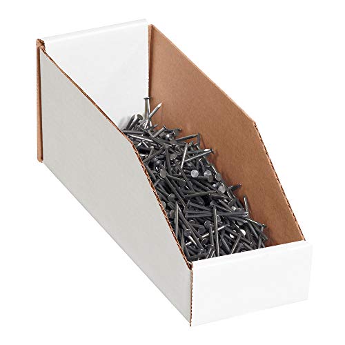 Image of Boxes Fast BFBINMT412 Open Top Bin Boxes, 4 inch x 12 inch x 4 1 /2 inch, White (Pack of 50)