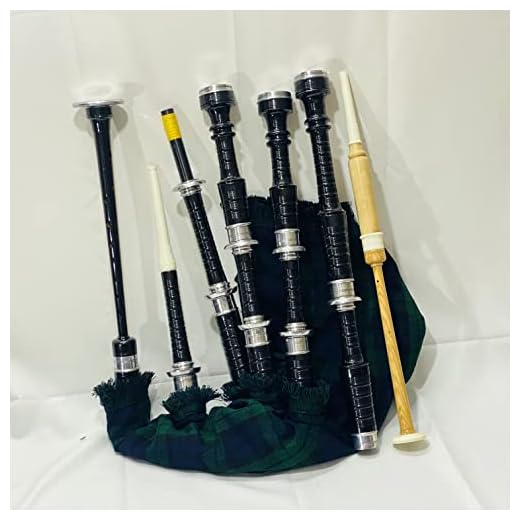 Scottish Bagpipe Rosewood black finish Sliver Mounts black watch Tartan bag cover free practice chanter Reeds Drones and carry case