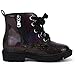 PANDANINJIA Christina Boys Girls Short Ankle Boots Fashion Dress Booties Waterproof Combat Shoes with Zipper for Toddler Little Kid(Black Bright 13 M US Little Kid)