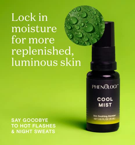 Phenology Menopause Cooling Mist Spray- 0.5 Fl Oz – Menopause Support For Hot Flashes & Night Sweats – Replenished, Luminous Skin – Made With Hyaluronic Acid - Non-Gmo, Fragrance Free #TOP3