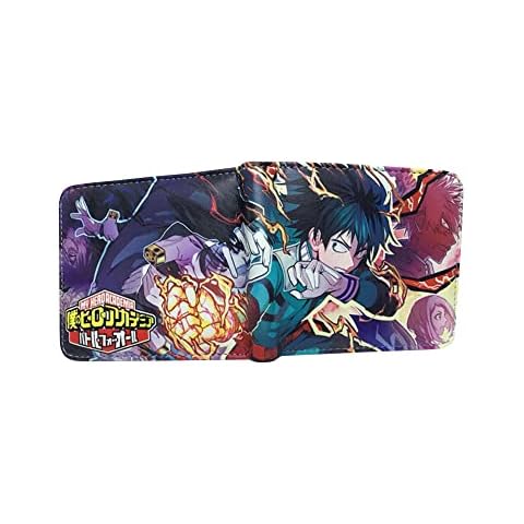 My Hero Academia Wallets, Anime Cartoon Casual Short Wallet Coin Credit Card Holder Purse PU Fold Wallets for Kids Boys Men Teen Girls Cover