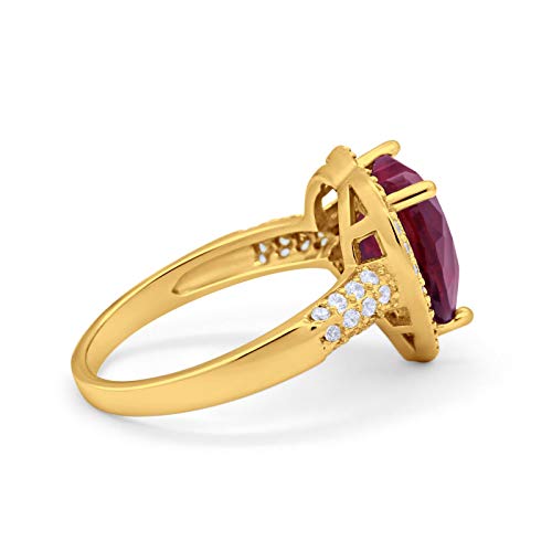 Blue Apple Co. Promise Ring For Her Heart Cubic Zirconia Halo Ring Cluster Vintage Style Statement Wedding Engagement Rings For Women 925 Sterling Silver Birthday Gifts For Girls2