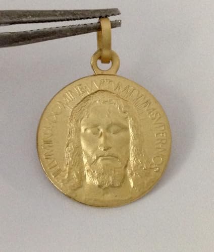 Medalla Santo Rostro Jesús Oro Amarillo 18KT Original