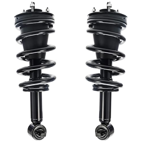 Image of Detroit Axle - 4WD Front 6pc Struts Kit for 2014-2018 Chevrolet Silverado 1500 GMC Sierra 1500, Struts w /Coil Spring Sway Bar Links Outer Tie Rods 2014 2015 2016 2017 2018 Replacement