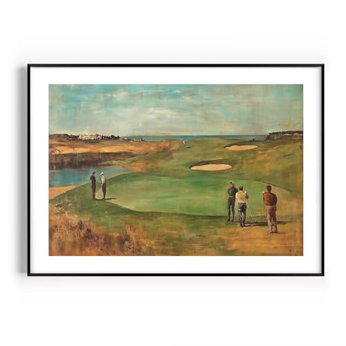 Image of Vintage Golf Course Premium Giclee Fine Art Prints - Antique Style Golf Course Painting Posters, Golf Wall Art, Aesthetic Golfing Poster for Home Office Decor, Ready to Frame