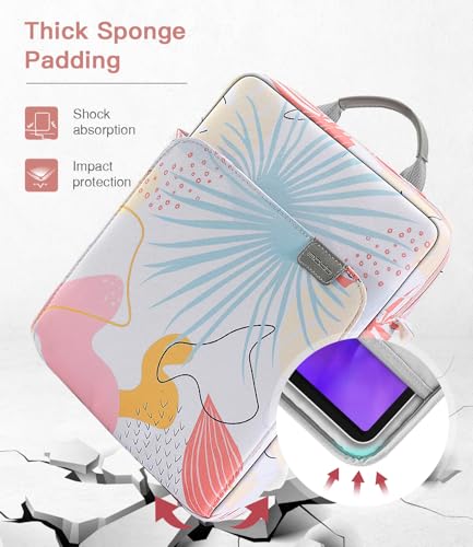 Image of MoKo 13 Inch Tablet Sleeve Bag, Fits with 13 Inch New iPad Pro M5 & Air M4 /M3, iPad Pro 12.9 M2&M1,Surface Laptop Go 12.4,Galaxy Tab S8+ /S9+ 12.4,Handle Carrying Case with Shoulder Strap,Tropical Leaf