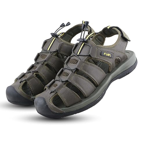 Image of FUEL Comando Men's Fisherman Sandals - Comfortable, Breathable & Flexible Outdoor Sandals with Protective Toe, Anti-Skid Sole - Stylish Casual Beach & Sports Footwear