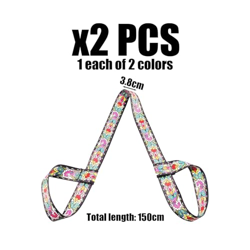 2 Pieces Yoga Mat Strap, Printed Yoga Mat Strap, Adjustable Yoga Mat Fixing Strap, Multi-Function Yoga Mat, Convenient Exercise Stretch Yoga Mat Strap. - Image 3