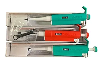 BEXCO Variable volume MicroPipette Kit: 3 pipettes (0.5-10ul; 10-100ul; 100-1000ul), Autoclavable with calibration report