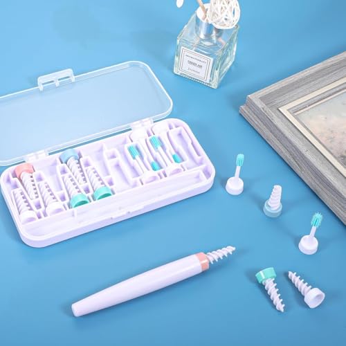 Image of HANNEA Ear Wax Removal Tool Kit Gentle Soft Ear Cleaner with 16Pcs Replacement Silicone Tips of 3 Designs Deep Cleaning Triple Curved Loop Tipped Stainless Steel Ear Wax Removal Kit