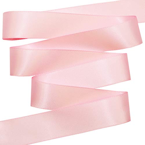 Image of Morex Ribbon 08822 /50-154 Double Face Satin Ribbon, 7 /8 inch x 50 Yd, Rose Pink