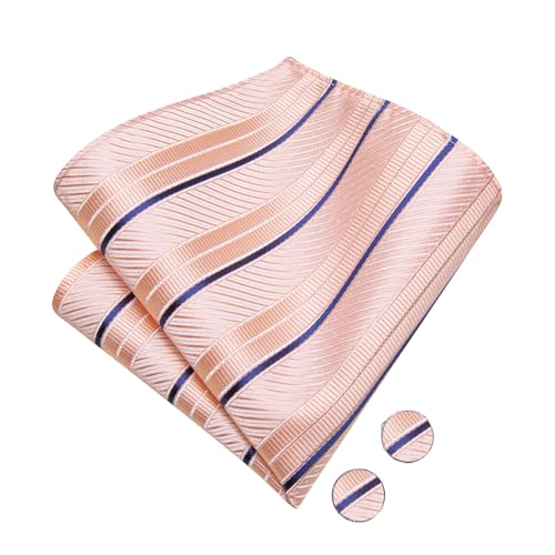Image of Dubulle Mens Paisley Striped Bowtie Set Pre-tied Bowtie for Men and Pocket Square Set Wedding Business