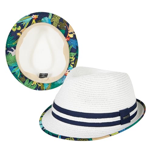 Image of Comhats Oversize XL XXL Mens Summer Straw Fedoras Sun Hats Panama Derby Packable 57-64cm 22.4 inch-25.2 inch 7 1 /8-8