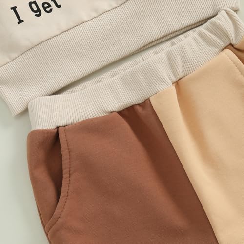 WZTYYDS Toddler Baby Boy Clothes Letter Print Long Sleeve Sweatshirt Tops Pants Sets Kids Fall Winter Contrast Outfit 7