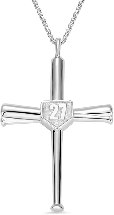 Baseball Bats Cross Pendant Chain 