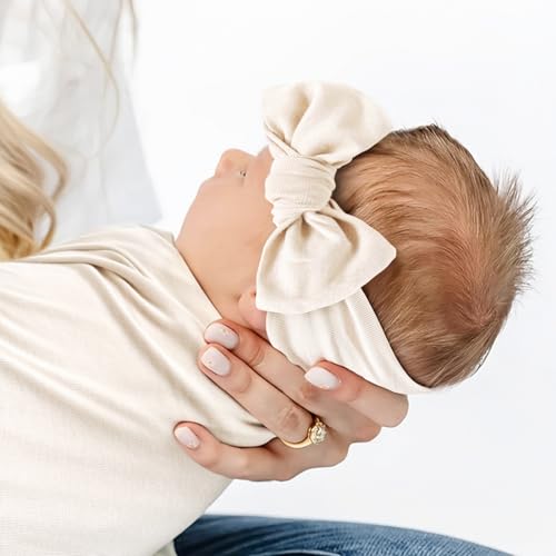 Image of GRSSDER Newborn Swaddle Blanket, Ultra Soft Jersey Receiving Blanket with Matching Headband and Beanie Set 33x44 inch, Stretchy Baby Neutral Swaddle Wrap for Girls and Boys