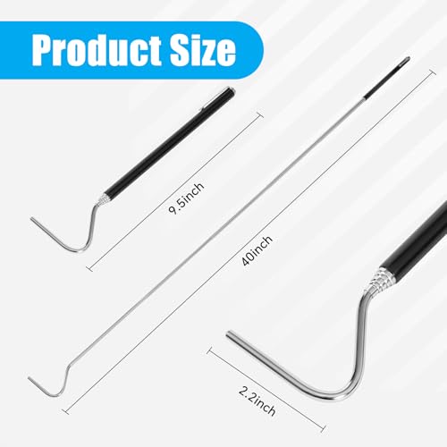 Image of AQUANEAT Reptile Snake Hook, 40inch Extendable Stainless Steel Snake Stick with Non-Slip Handle (Pack of 2)