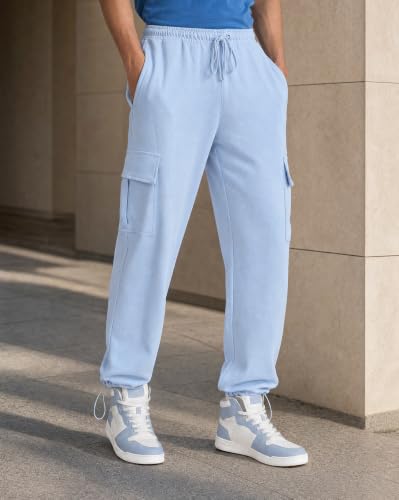 Image of Nobero Joggers for Men | Oversized Fit | Elasticated Waist with Drawcord | Soft & Breathable Fabric | Loose Track Pants | Casual & Streetwear