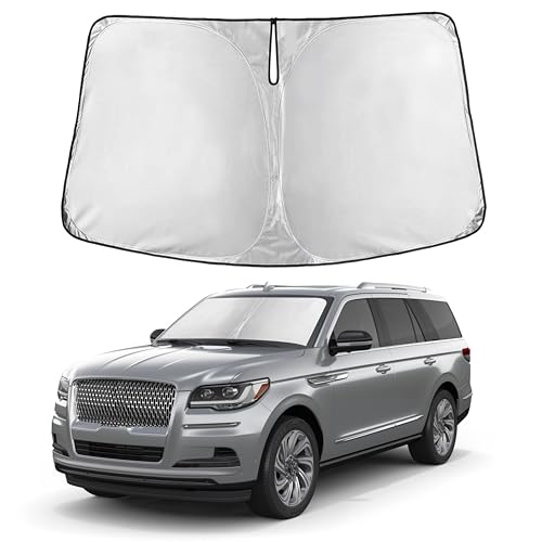 Image of Autovir Windshield Sun Shade Fit for 2018-2023 2024 2025 Lincoln Navigator Sunshade, Front Car Window Shades Sun Visor, Blocks UV Rays & Heat, Car Accessories