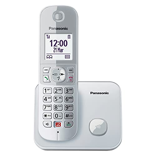 Panasonic KX-TG6851GS Schnurlostelefon (Bis zu 1.000 Telefonnummern sperren, übersichtliche Schriftgröße, lauter Hörer, Voll-Duplex Freisprechen) perl-silber