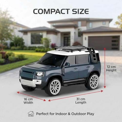 Image of Defender Remote Control Car with Extra Battery and Screw Driver for Kids |Long Battery Backup RC SUV with LED Lights & Smoke Effect | USB Rechargeable Toy Vehicle for Boys & Girls
