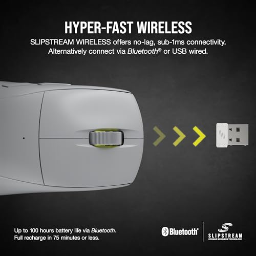 Image of Corsair M75 AIR Wireless Ultra Lightweight Gaming Mouse MM100 Cloth Mouse Pad - 2.4GHz & Bluetooth - 26,000 DPI - High-Performance Mouse Pad - Optimized for Gaming - Light Gray