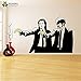 Fotomurale Vinile Adesivo Banksy Pulp Fiction Graffiti Guys con Pistole a Banana di Colore Due Uomini in Giacche da Cena Art Murale 116X70cm