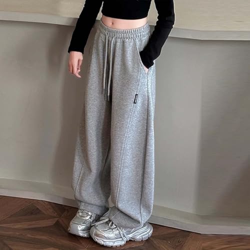 Boys Baggy Sweatpants Kids Straight Wide Leg Open Bottom Casual Pants Elastic Waist Athletic Trousers with Pockets3