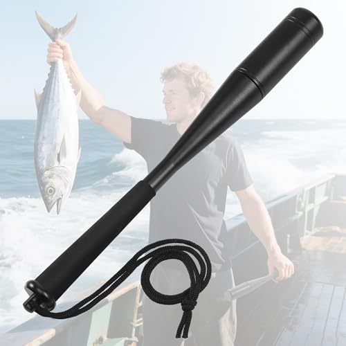 Starvortex Fishing Priest, Mazza da Pesca in Lega di Alluminio con Impugnatura Antiscivolo in Schiuma, Stringifish da 25mm con Lanyard, Accessorio Durevole da Pesca (Nero)