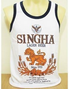 Singha Beer Men's Sport Running Singlet Tank Tops T-shirt Size XL
