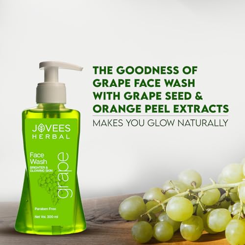 Image of Jovees Herbal Grape Face Wash With Grape Seed & Orange Peel Extracts | For Brighter & Glowing Skin | Reduces Uneven Skin Tone & Fine Lines | For All Skin Types 300ml